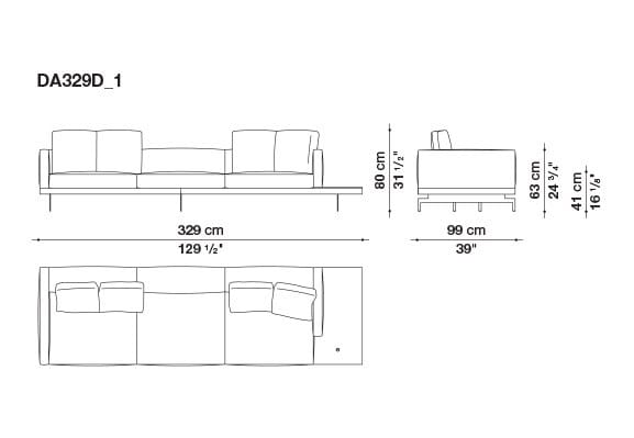 3-местный тканевый диван с полуостровом B&B Italia док ARCH-00061121 - Вид №134