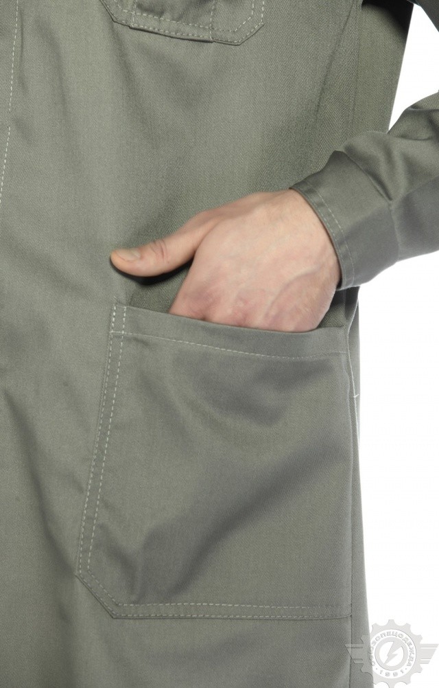 65750 Халат "Профессионал" мужской темно-серый со светло-серым  Одежда для обслуживающего персонала  размер 48-50/170-176 Спецодежда  - Вид №6