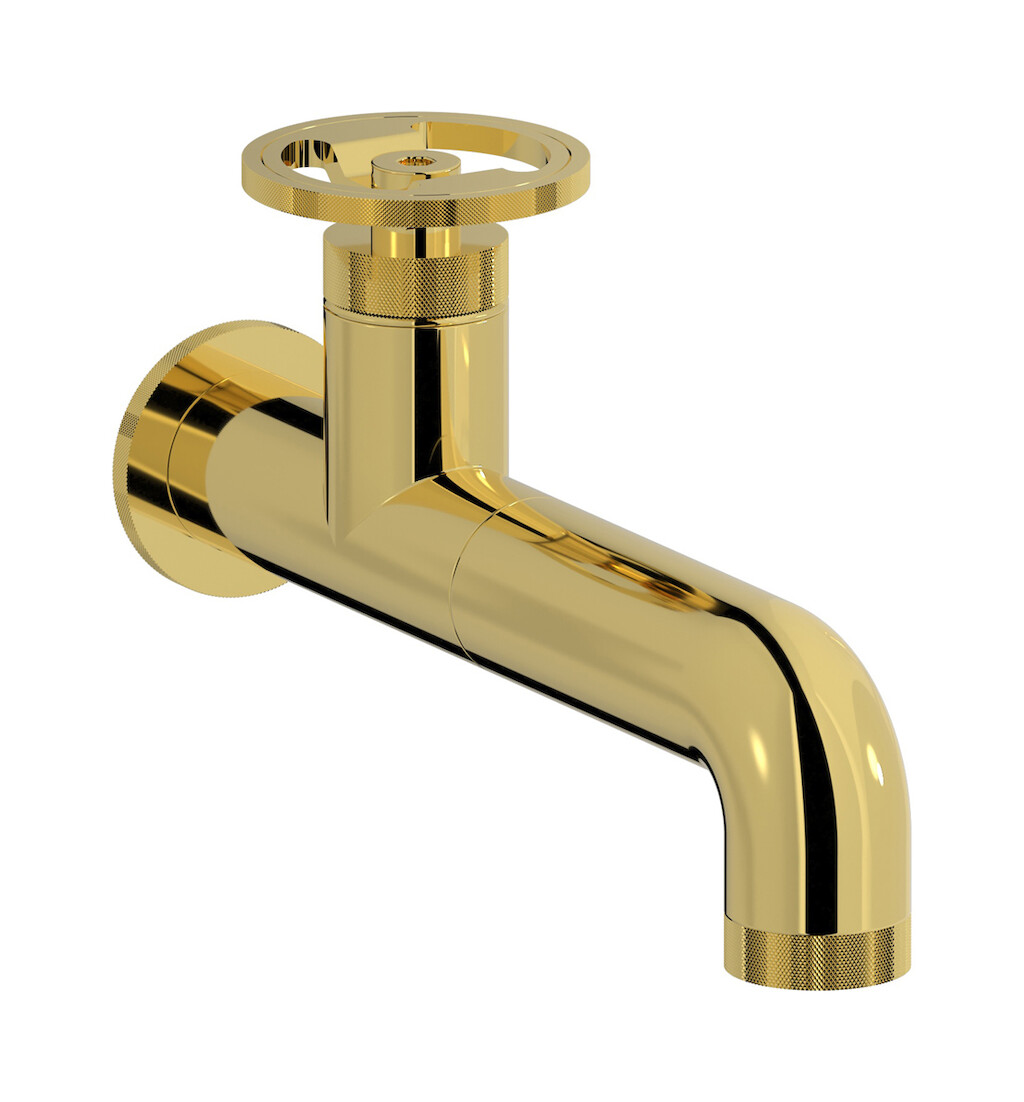 Встроенный в стену смеситель для раковины на 1 отверстие в комплекте с донным клапаном WE ARE IB b1209oo Gold Bold