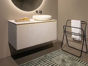 Мраморный подвесной умывальник со встроенной раковиной