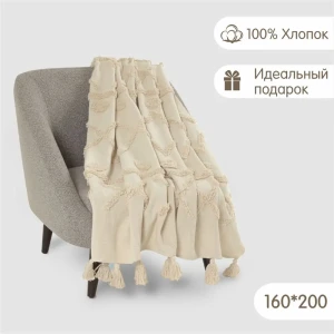 91725764 Плед Огого обстановочка! Comfy Плед Tanger TRC-TH-26_200 200x160 см трикотаж цвет бежевый STLM-1031316
