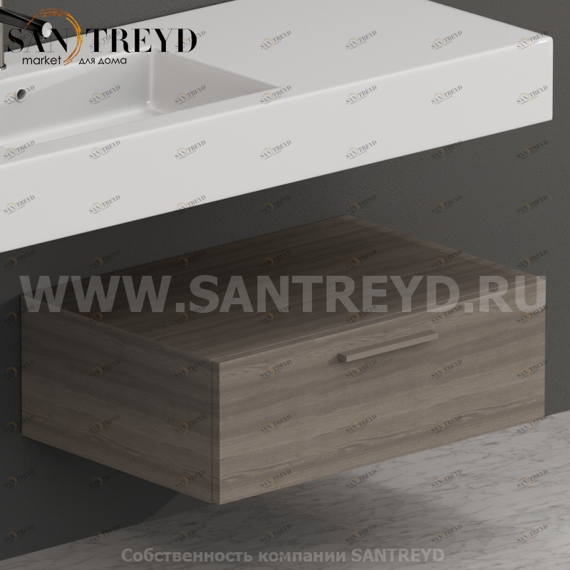 S07024CF Тумба с 1 ящиком 70 см цвет Дуб кофейный ARREDO WOOD Италия Ceramica Globo