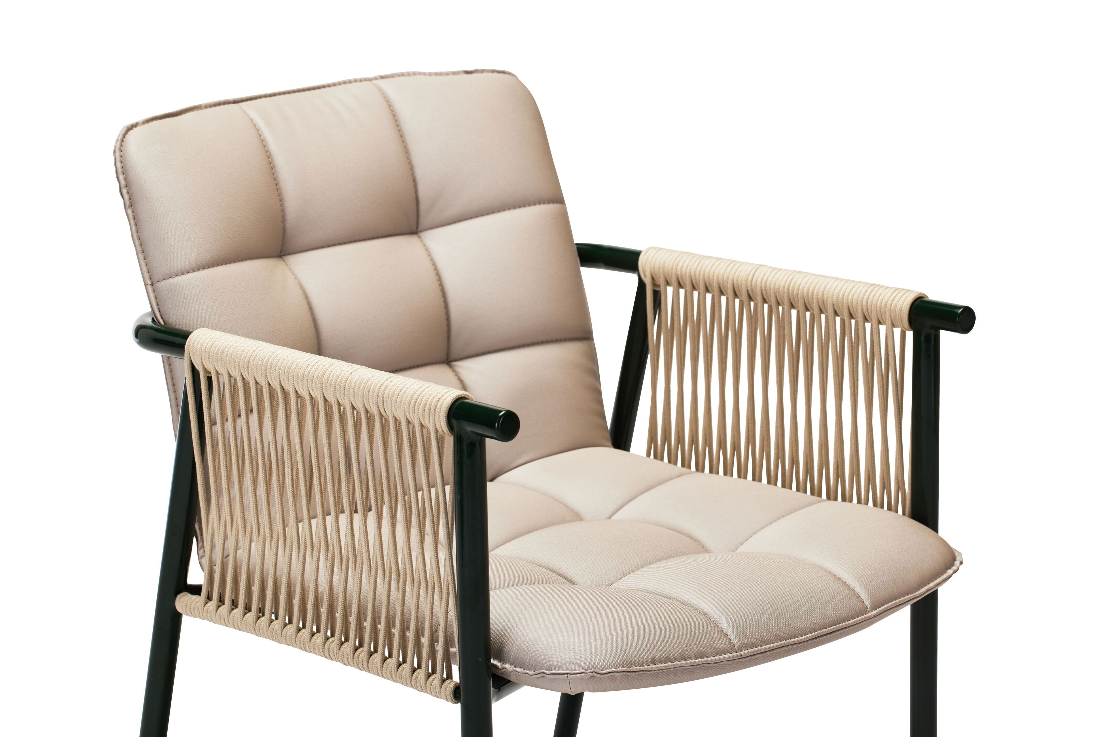 Тканевый и металлический садовый стул с подлокотниками Papell Design Squarez ARCH-00058325 - Вид №4