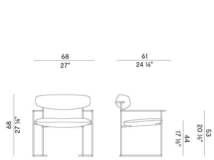 Садовое кресло с металлическим каркасом и тканевым сиденьем Potocco Keel ARCH-00025347 - Вид №2