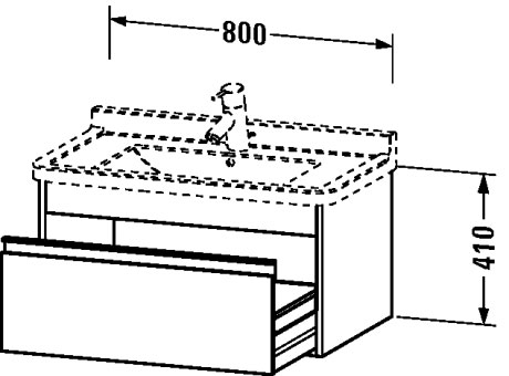 KT666403131 Тумбочка подвесная Ketho #KT6664 800 x 455 мм Сосна серебристая, декор Duravit - Вид №1