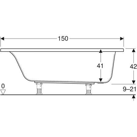 554.302.01.1 Прямоугольная ванна Geberit Renova Plan Geberit  - Вид №24