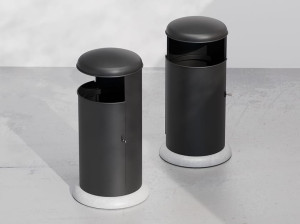 Корзина для мусора из листового металла с крышкой