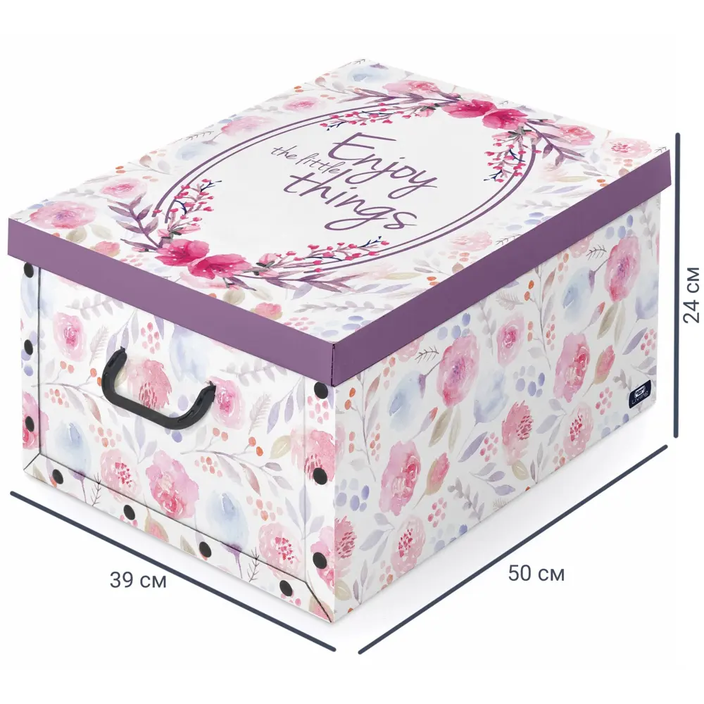 Коробка с ручками Domo Pak Цветы 39x50x24 см картон разноцветный 17152342 STLM-2046791 