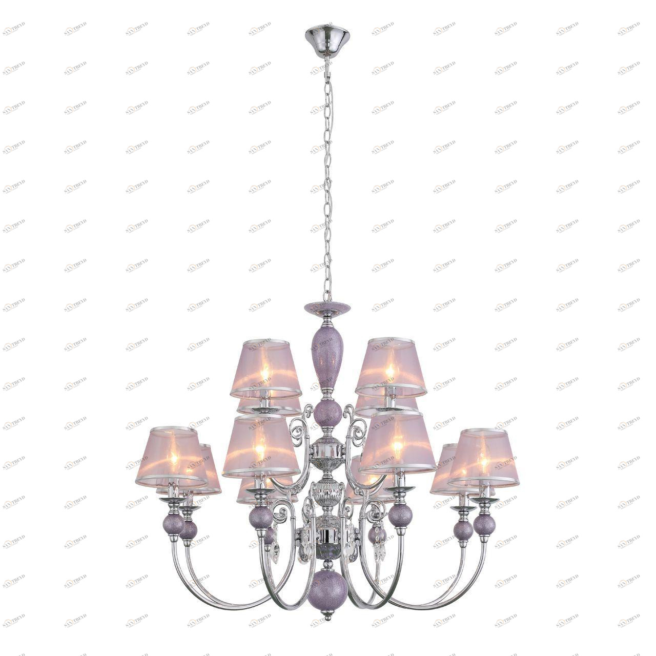 Подвесная люстра ST Luce Lilium SL175.103.12 розовая ST LUCE ДИЗАЙНЕРСКИЕ, LILIUM 138481 Розовый 