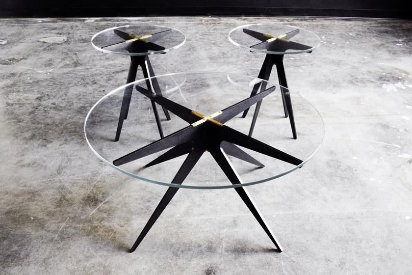 GABRIEL SCOTT Круглый журнальный столик из стали и стекла для гостиной Dean sun-id-1355246 - Вид №4