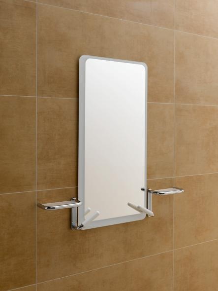 802.03.W110L Зеркальная полка белого цвета для сплошных зеркал HEWI Serie 802 LifeSystem  - Вид №3