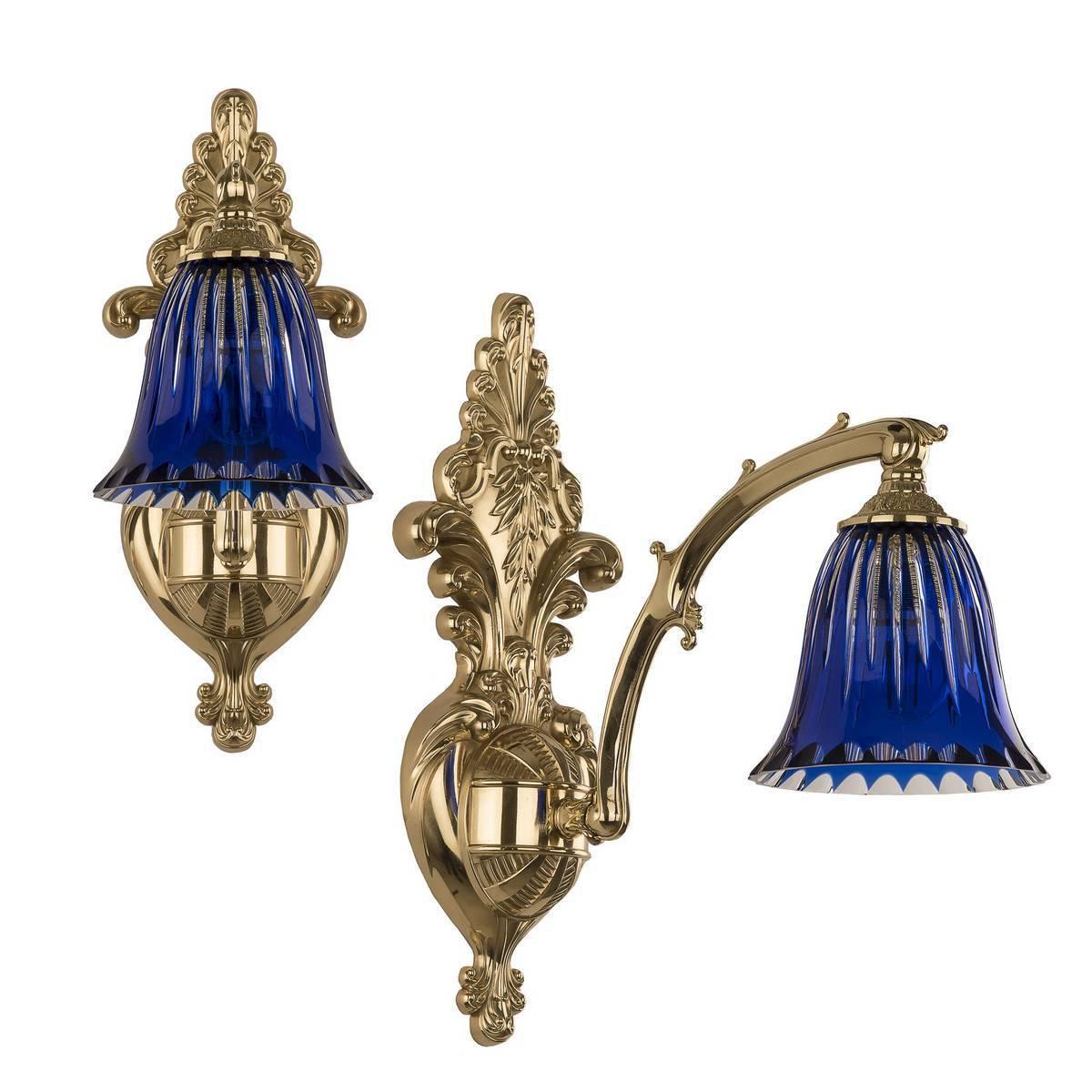 Бра настенное синее Bohemia Ivele Clear-Blue 7211B15P/1/210 BOHEMIA IVELE ПОД СТАРИНУ 00-3888864 Синий  - Вид №1