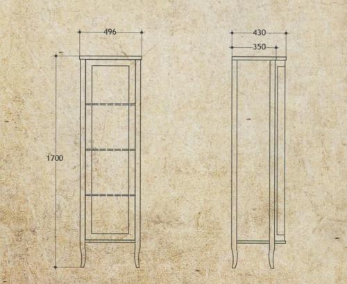 Витрина MIGLIORE Bella ML.BLL-VE450.AV с дверцей, белый матовый  - Вид №7