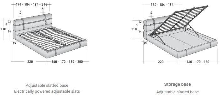 Flou Кровать двуспальная с обивкой кожей New bond sun-id-1455557 - Вид №8