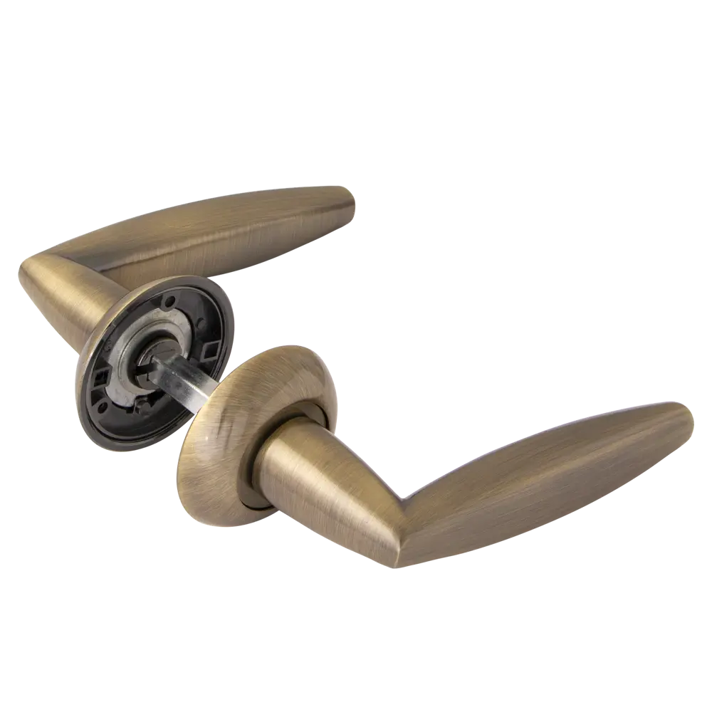 Дверные ручки Punto Supreme ZR/HD ABG-6, без запирания, комплект, цвет бронза STLM-2017640