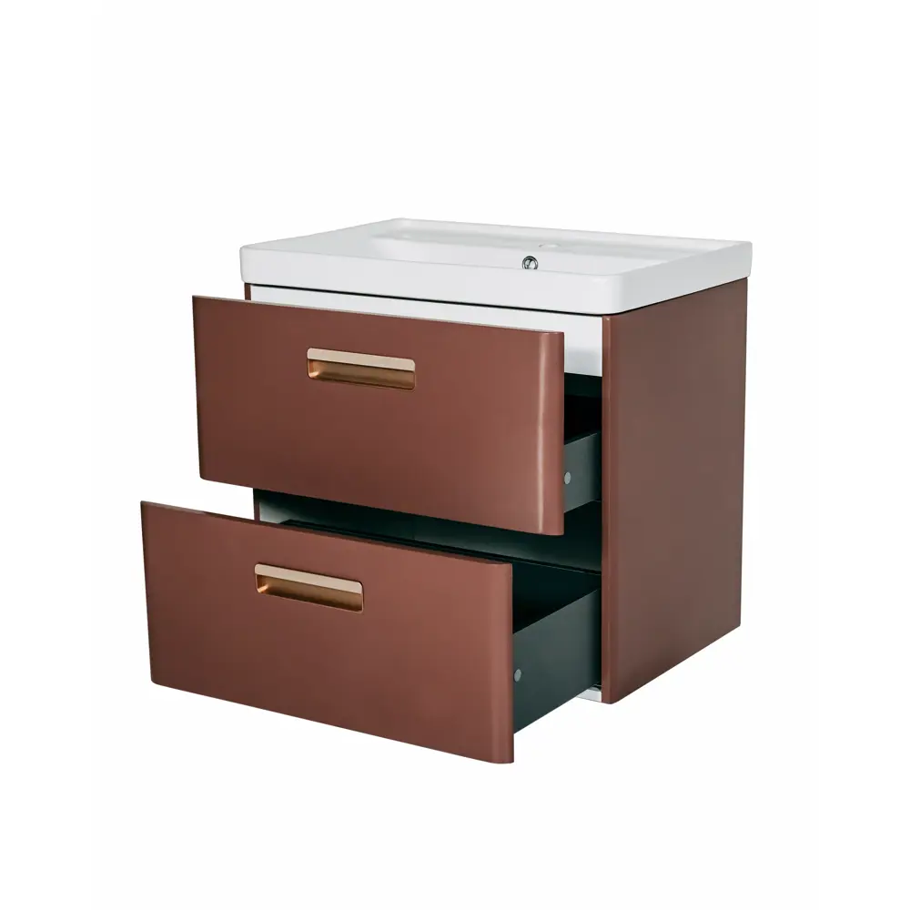 Santreyd Гарда — подвесная тумба с раковиной 80 см, 2 ящика, коричневая 89390144 STLM-1519170 - Вид №2
