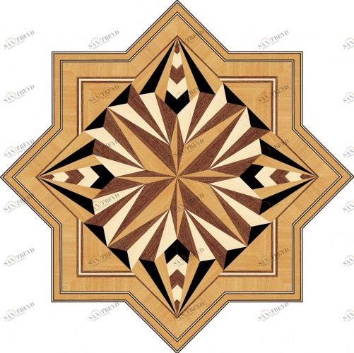 Художественный паркет Da Vinci Розетка 26-205 Дуб Селект (Гладкая) х1000диаметр мм 260090205