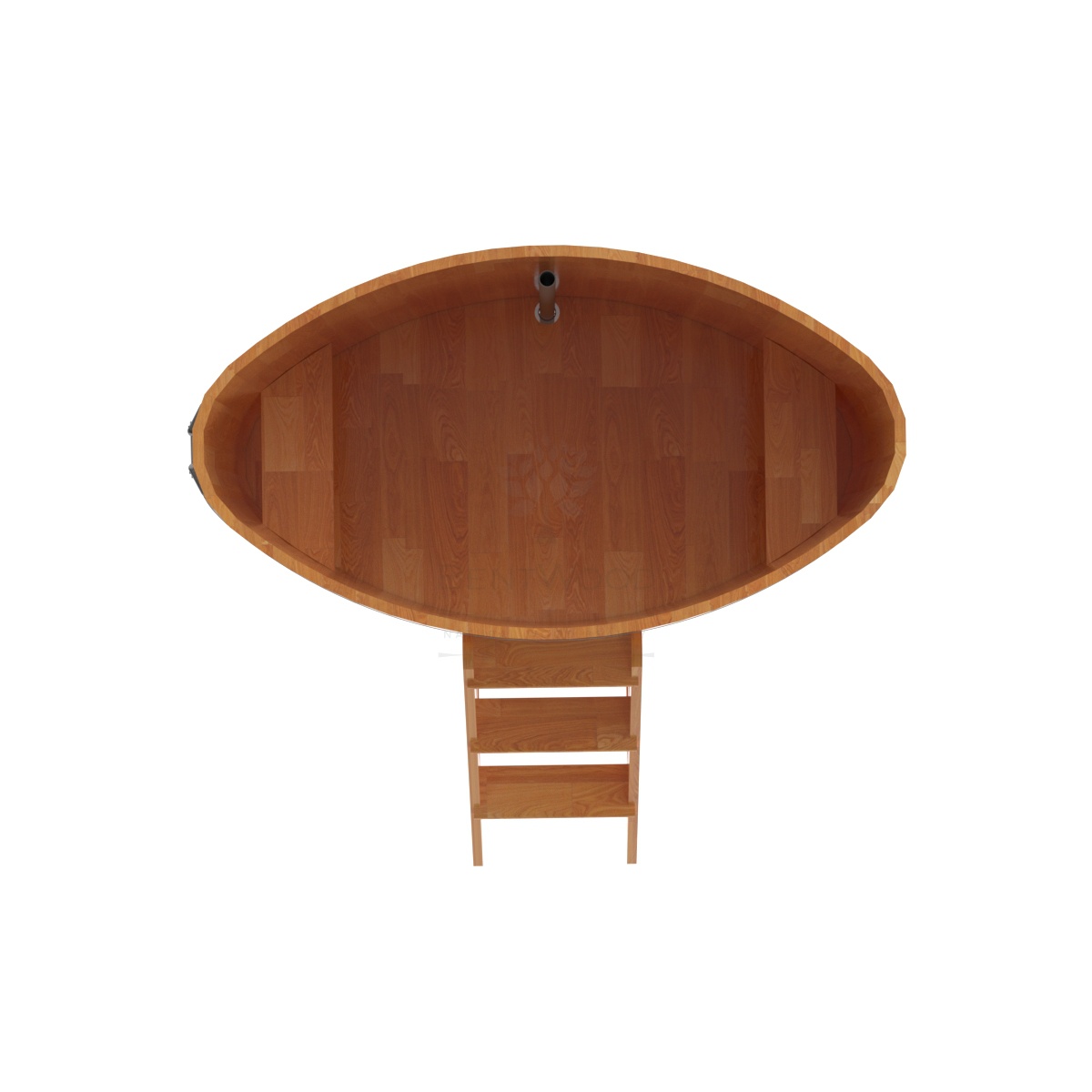 1514 Купель овальная из сращенных ламелей лиственницы 0,92х1,66х1,2 натуральная Alyarus  - Вид №4