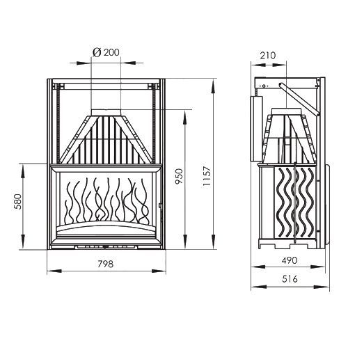 Каминная топка Мета Камилла 800 П 1494 - Вид №1