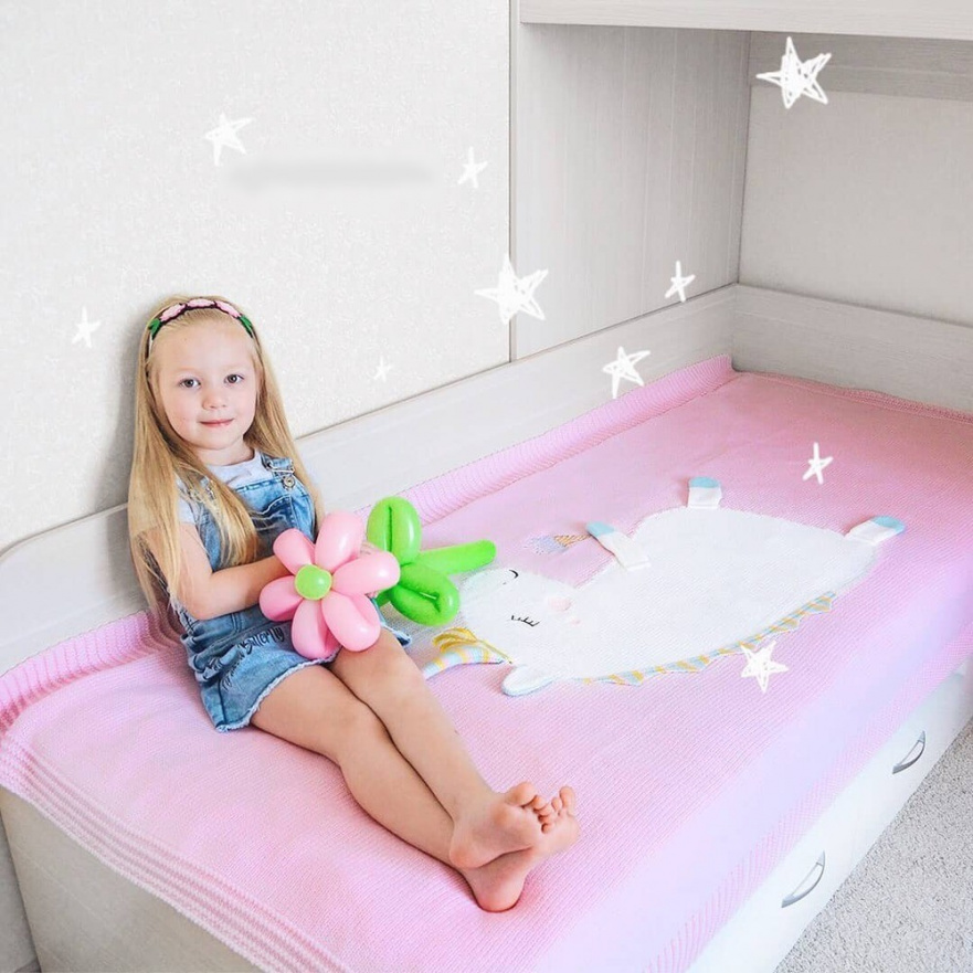 Плед ЕДИНОРОГ 60*120 св.астра+белый APERO ДИЗАЙНЕРСКИЕ, ЕДИНОРОГ, ЖИВОТНЫЕ 134603 Розовый  - Вид №9