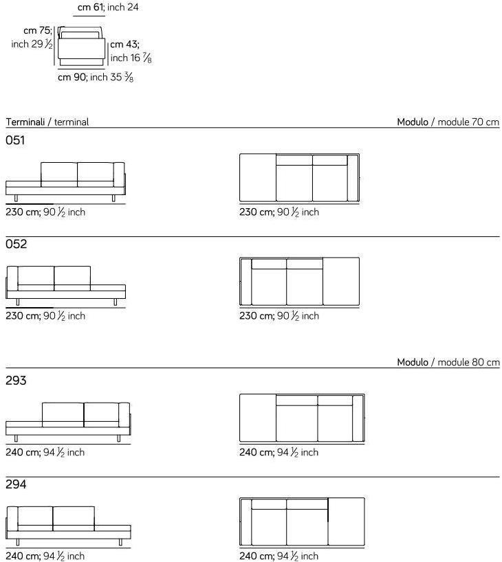 AMURA 4-х местный тканевый диван Tau Am006.031+032 - Вид №10