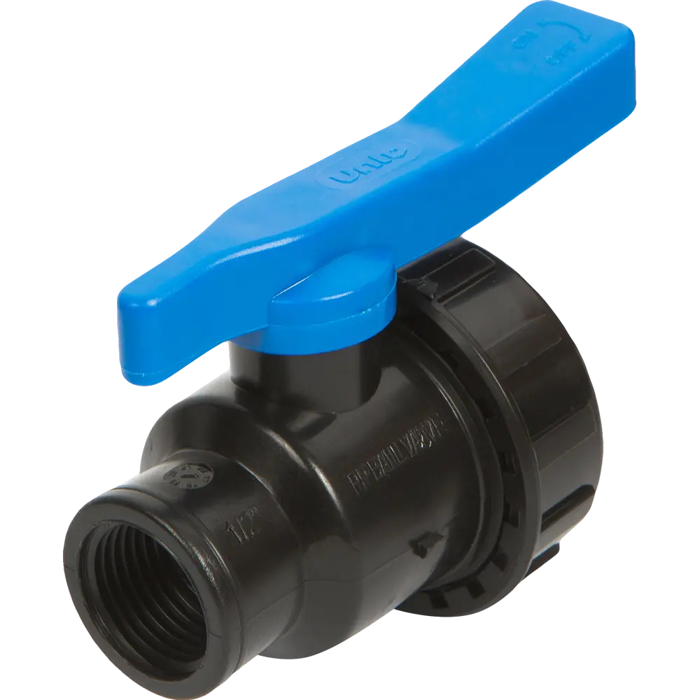 Кран ПНД 1/2"х1/2" внутренняя резьба полиэтилен UNIO STLM-2095844