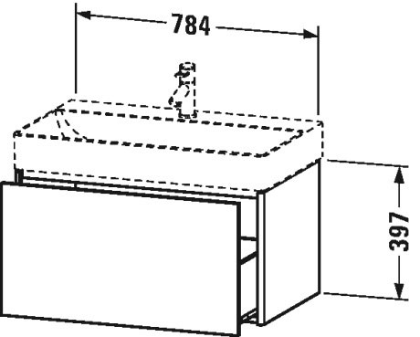 XS406209191 XSquare Тумбочка подвесная Серо-коричневый декор Duravit - Вид №1