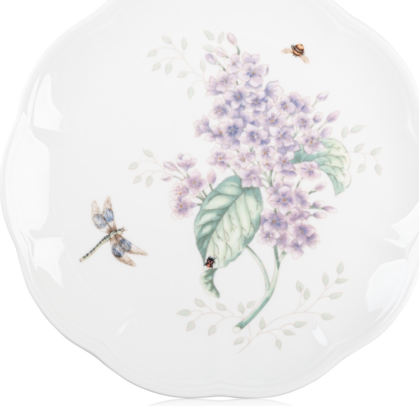 10563576 Lenox Тарелка акцентная Lenox "Бабочки на лугу.Стрекоза" 23см Фарфор 