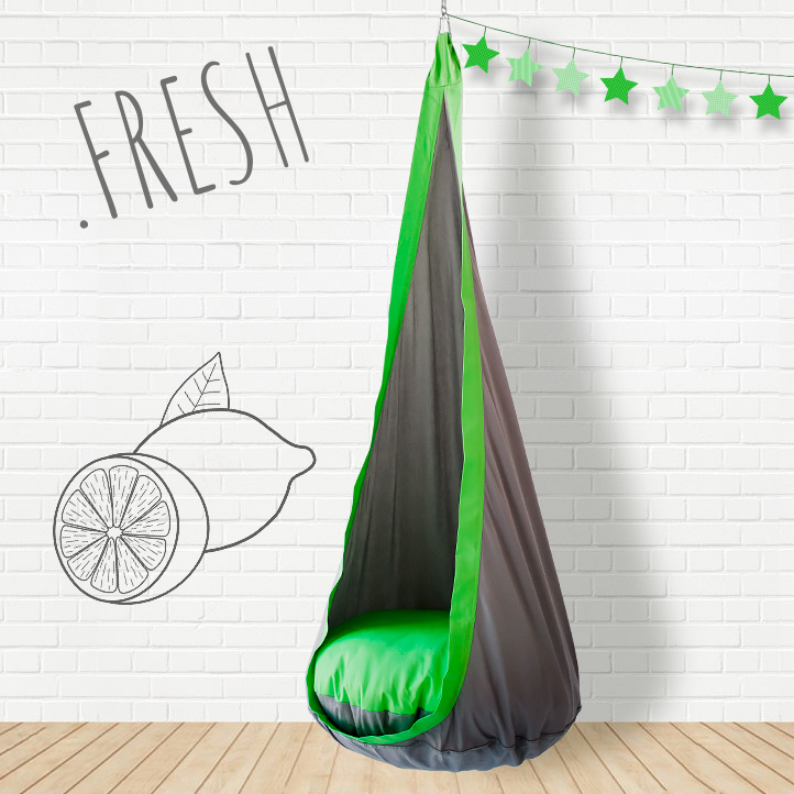 Подвесное кресло-кокон серо-салатовое ПОКАЧАЙКА  326713 Серый Santreyd  - Вид №6