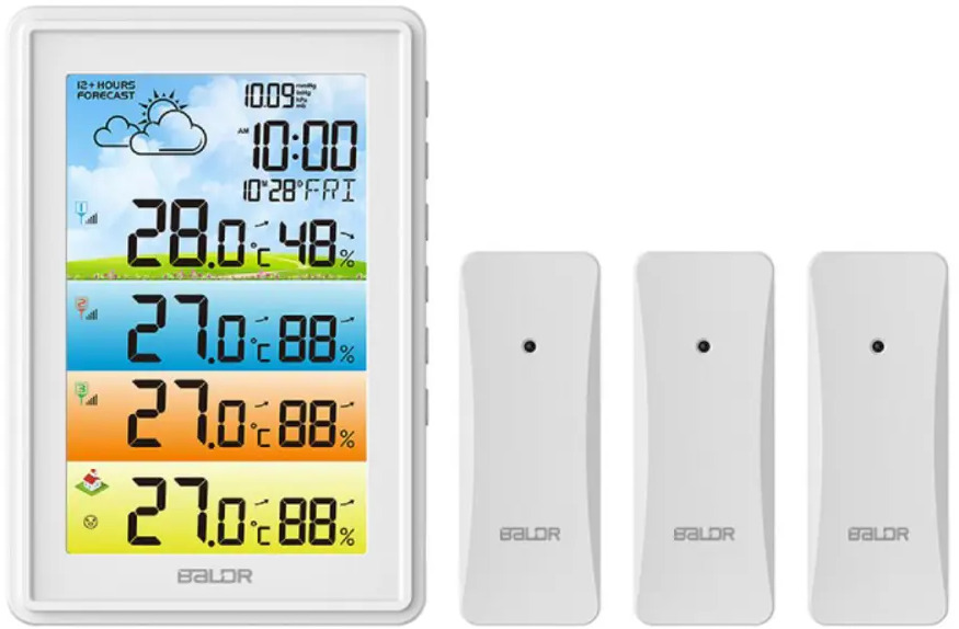 90817415 Метеостанция Baldr B0360WST4H4PR_white беспроводная с 3 внешними датчиками цвет белый STLM-0396039