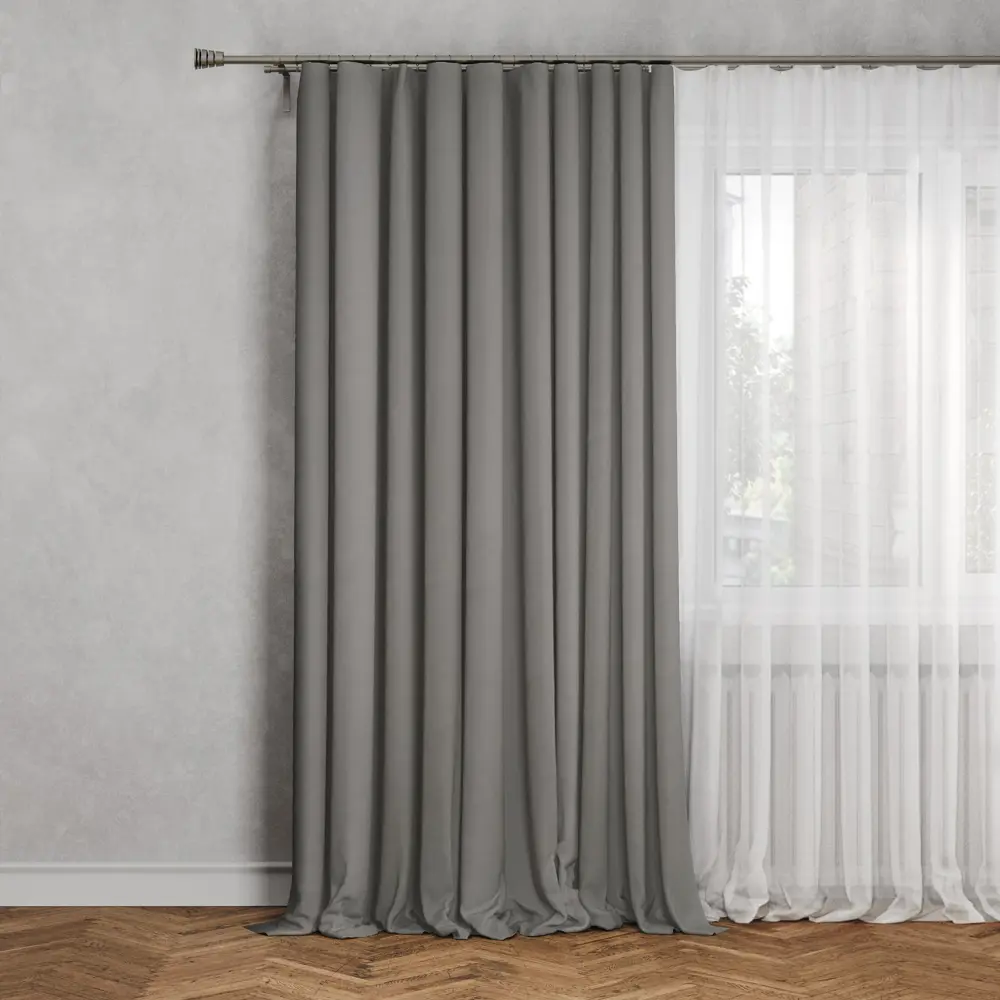 Штора Inspire Pharell Fossil 3 - затемняющая гардина с крепежной лентой 140×280 см 85179746 STLM-0059542