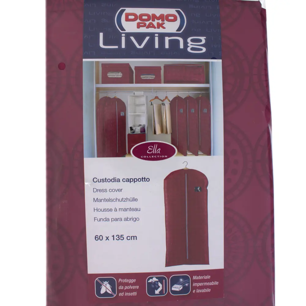 Чехол для одежды 60x135 см PEVA цвет бордо DOMO PAK LIVING Ella Purple STLM-2197146 - Вид №4