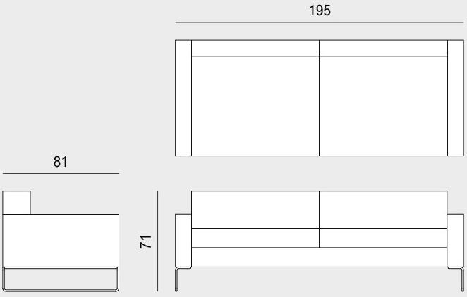 Viganò 3-х местный кожаный диван по контракту Cubiko sun-id-1500733 - Вид №5