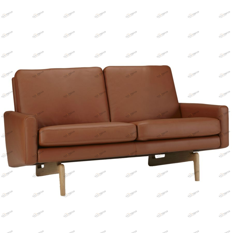 Диван двухместный Egsmark с мягкими подлокотниками, лакированный дуб, коричневый Kragelund 20002202801