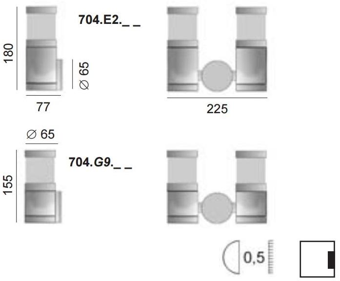 BEL-LIGHTING Настенный светильник для улицы из металла Onyx 704. e2 - Вид №1