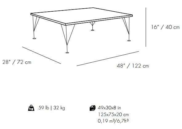 Прямоугольный керамический журнальный столик Mambo Unlimited Ideas Caldas ARCH-00008196 - Вид №1