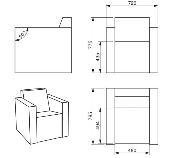 Кресло QM Foam с подлокотниками Quinze & Milan (Ик) обычная ARCH-00046348 - Вид №3