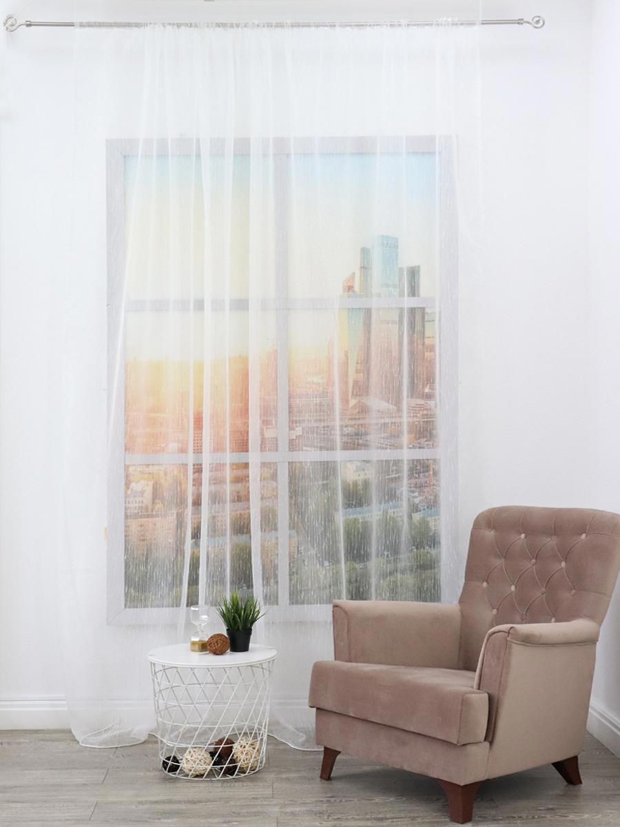 90233664 Тюль RR RAIN Organza 15515 на шторной ленте 270x300 см цвет шампань STLM-0142259 AMORE MIO