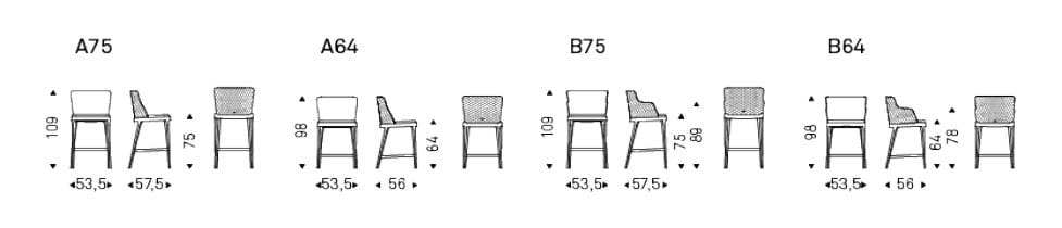 Высокий мягкий стул со спинкой Cattelan italia Magda ARCH-00136014 - Вид №3