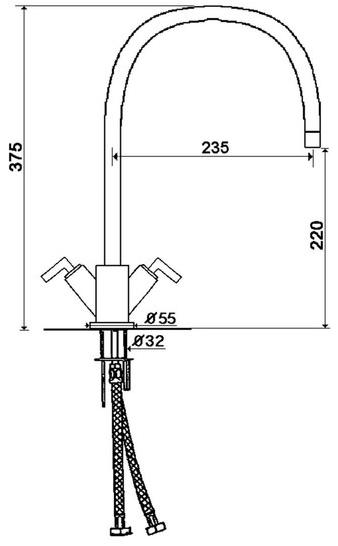 rvb Кухонный смеситель на одно отверстие Fun 4031.--.23 - Вид №1