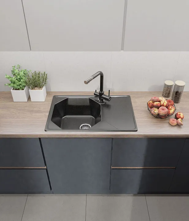 Кухонная мойка Искусственный камень UNIQUE S179 GranFest U-740L-S179 - Вид №1