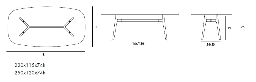 Прямоугольный керамический стол Sovet Italia LEWOOD SHAPED 01 ARCH-00057169 - Вид №2