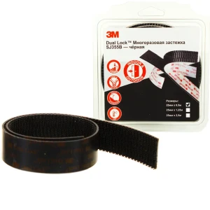 91215696 Застёжка многоразовая Dual Lock чёрная 25 мм х 0.50 м STLM-0818475