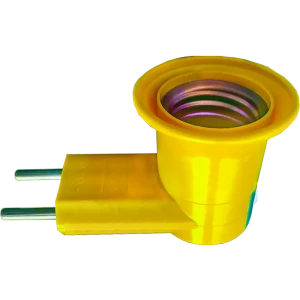 Адаптер вилка-патрон с выключателем 220 В цвет желтый