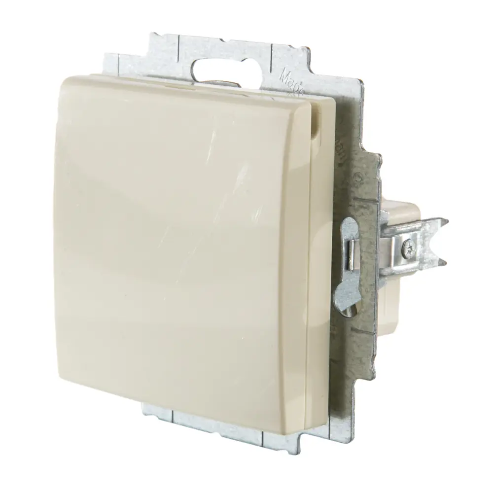 Розетка встраиваемая ABB Basic 55 с заземлением с крышкой цвет бежевый 13596157 STLM-2086526 - Вид №2