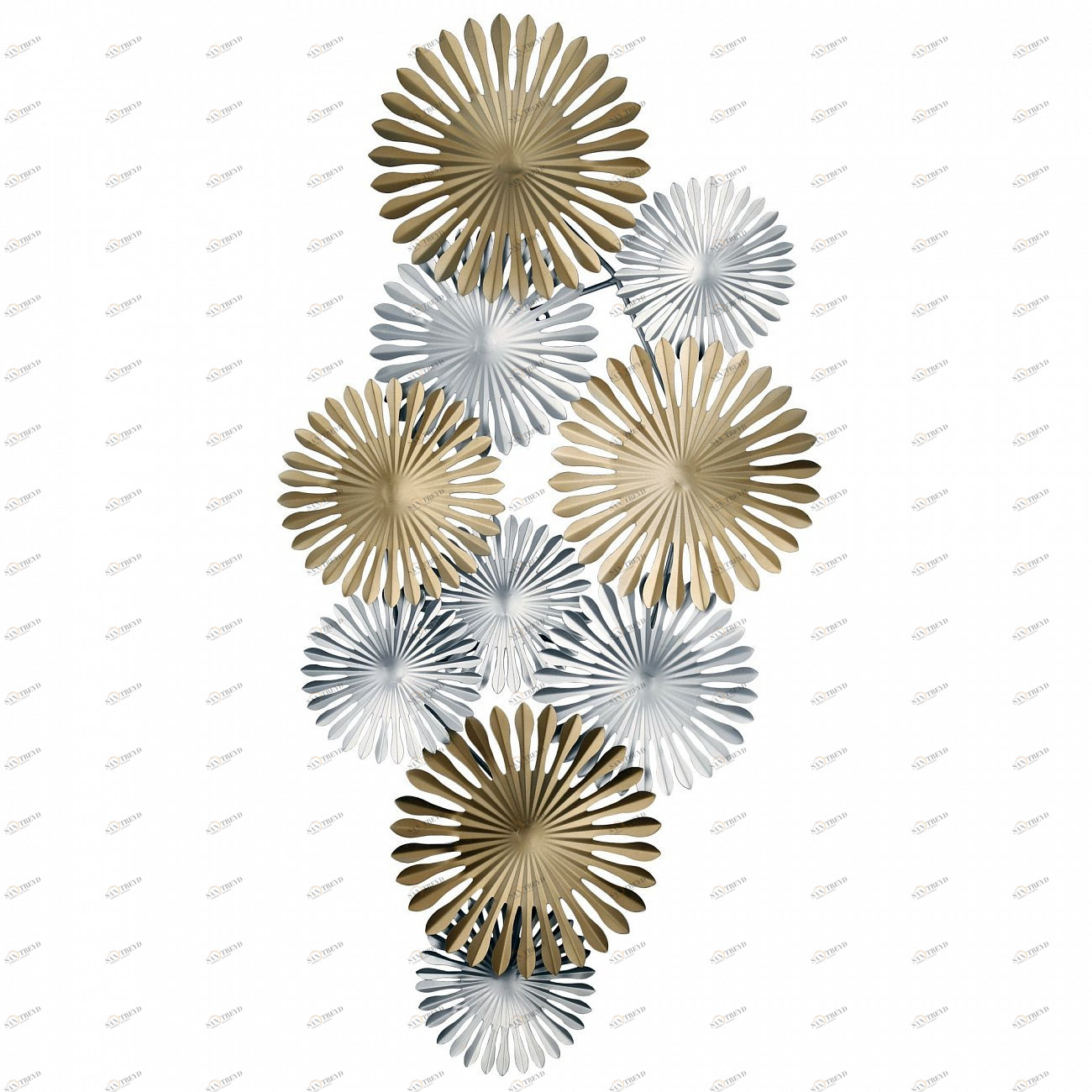 Панно декоративное металлическое 113х58 серебро с золотом Tomas Stern TOMAS STERN  00-3872585 Золото;серебро 