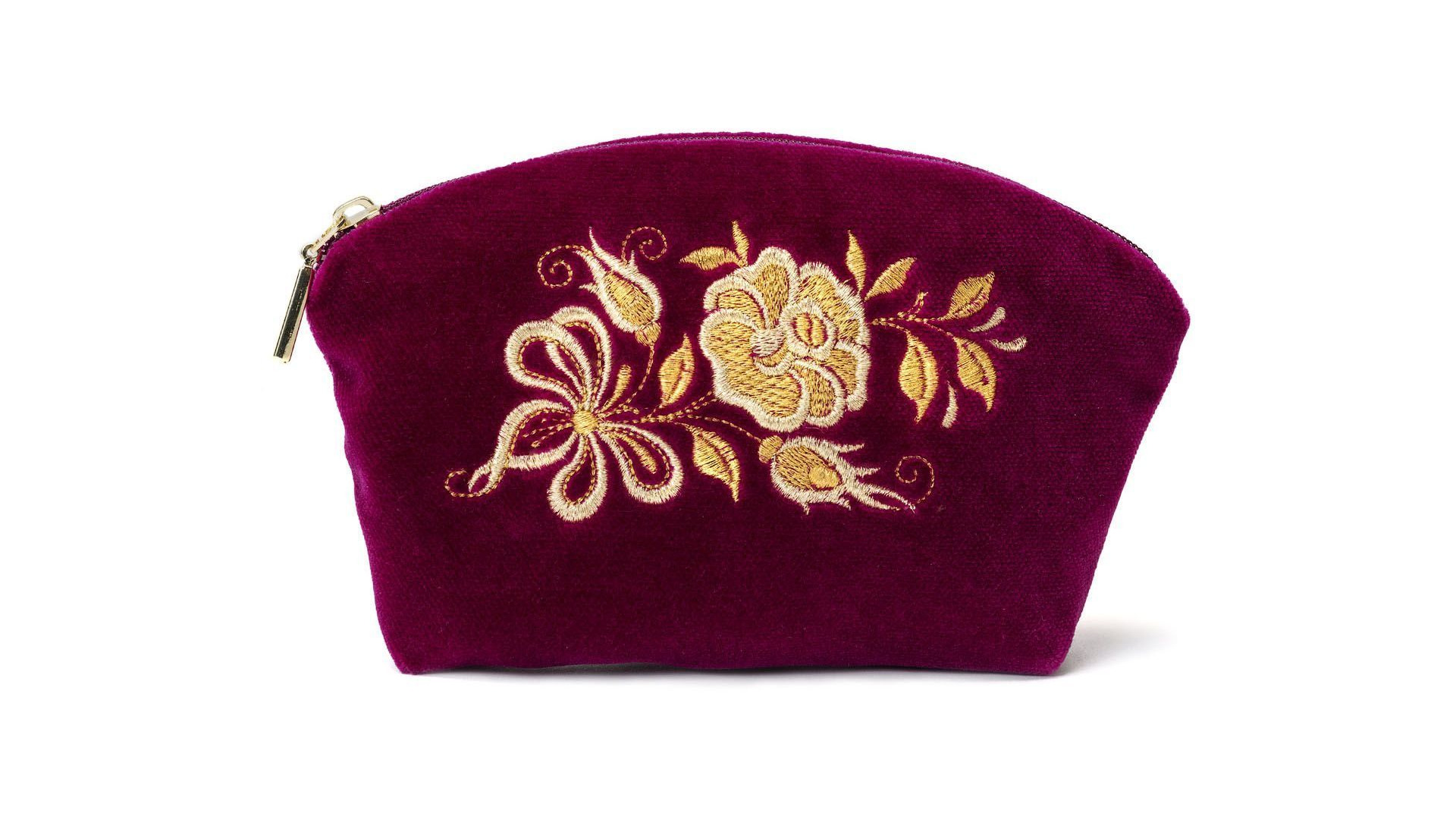 10660382 Торжокские золотошвеи Косметичка бархатная Торжокские золотошвеи "Счастье", сиреневая, 11х17см Бархат  - Вид №1