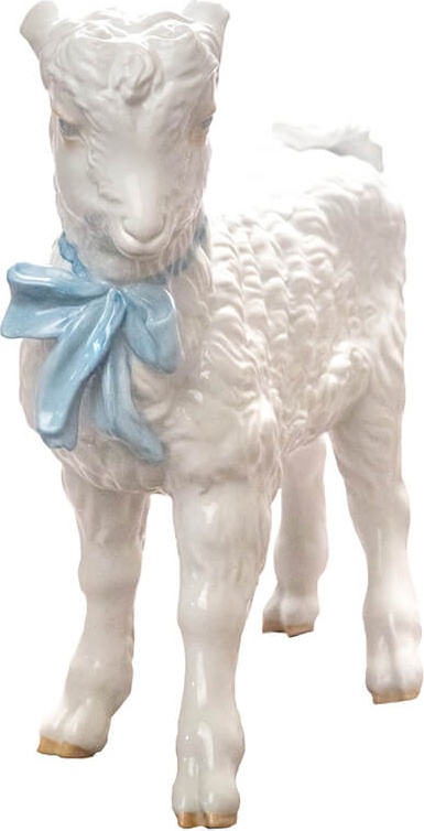 10618097 Дулевский фарфор Скульптура "Козленок с бантиком" Фарфор 