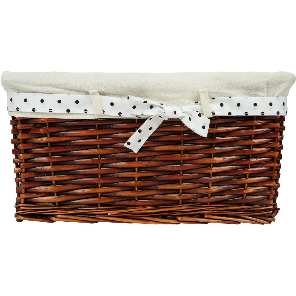 Корзина Ива с декоративным чехлом 41x20x30 см плетенье цвет коричневый STORIDEA STLM-2183822 - Вид №4