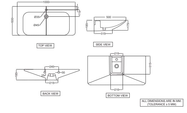 Керамическая раковина JAQUAR Laguna ARCH-00049089 - Вид №6